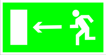 E04 направление к эвакуационному выходу налево (пленка, 300х150 мм) - Знаки безопасности - Эвакуационные знаки - Магазин охраны труда ИЗО Стиль
